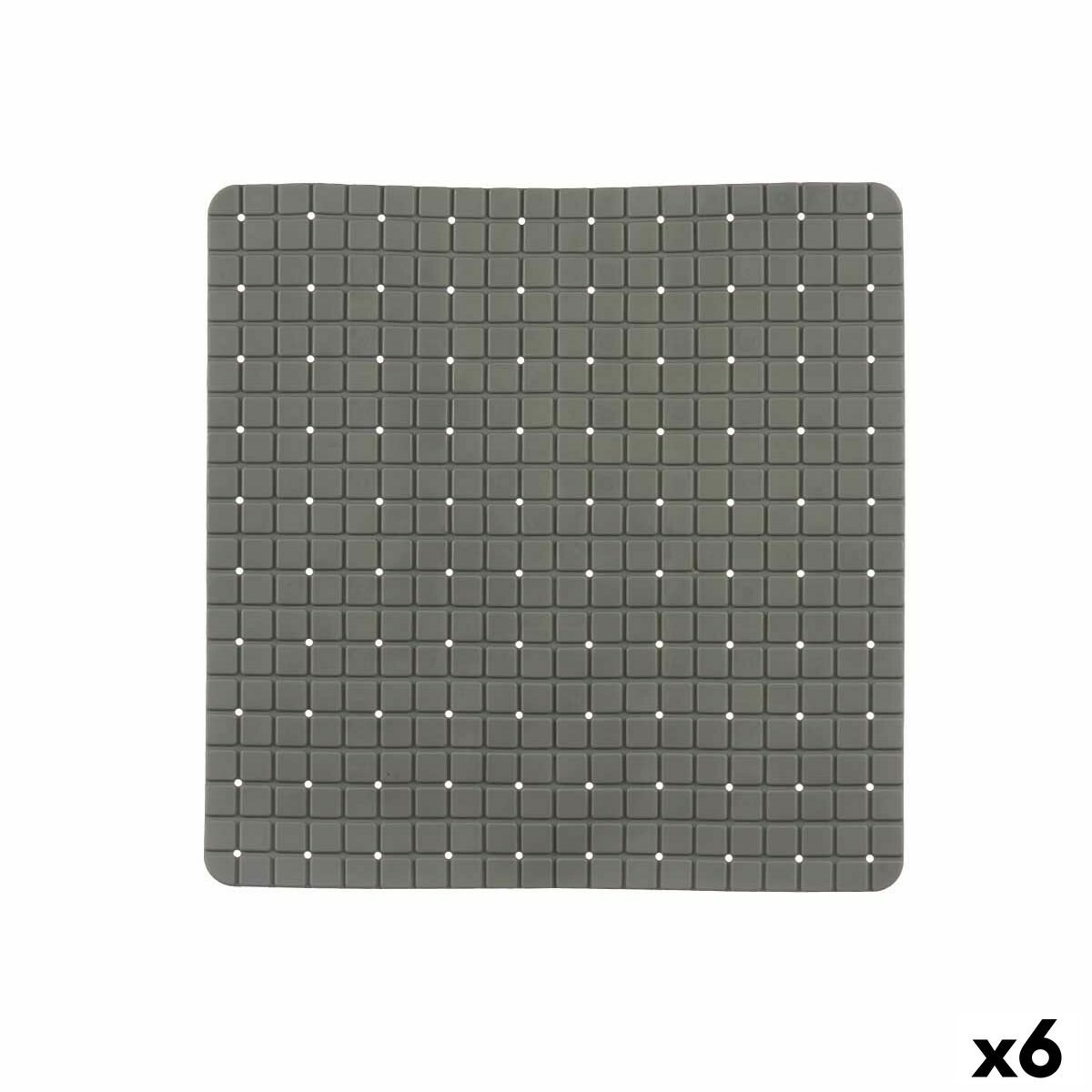 Rutschfeste Duschmatte Bilder Grau PVC 50,3 x 50,3 x 0,7 cm (6 Stück)