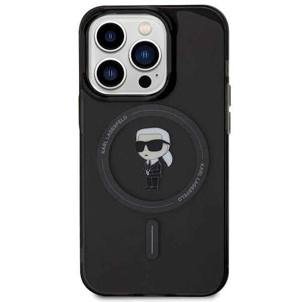 Karl Lagerfeld KLHMP14LHFCKNOK Apple iPhone 14 Pro hardcase IML Ikonik MagSafe black