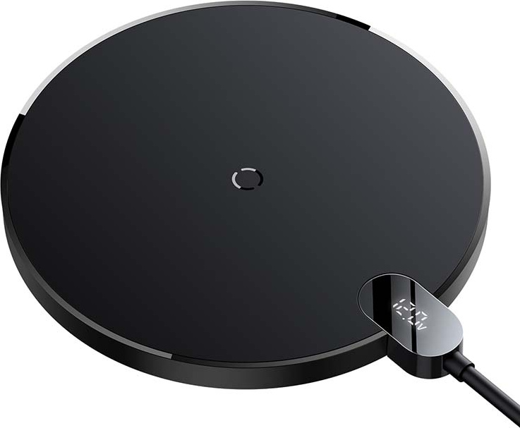 Inductive wireless charger Baseus Digital LED 15W (black)
