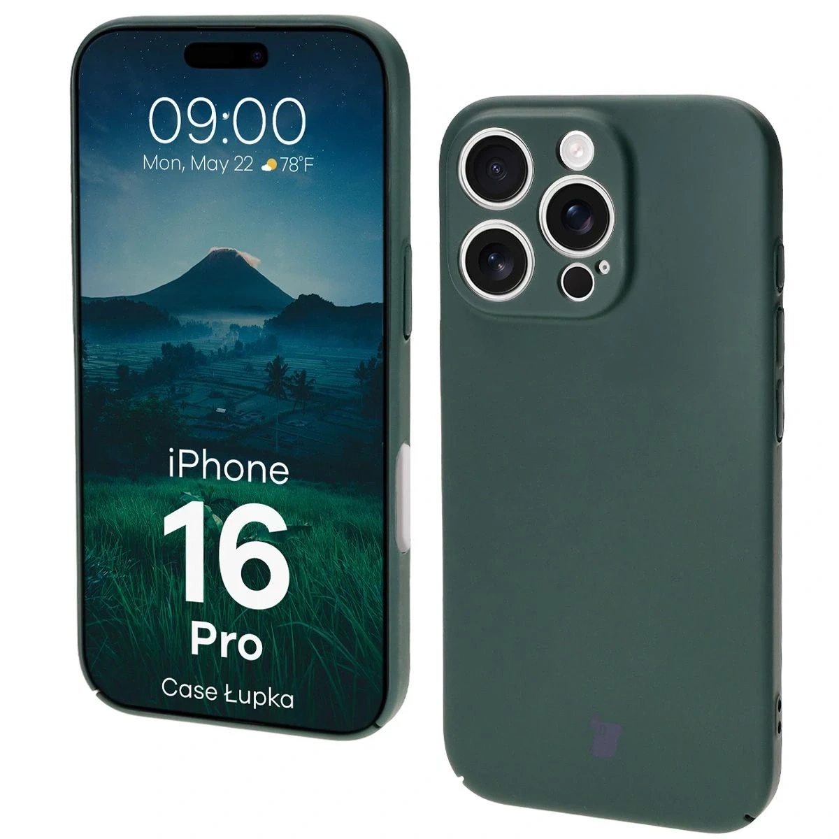 Etui Bizon Case Łupka do Apple iPhone 16 Pro zielone