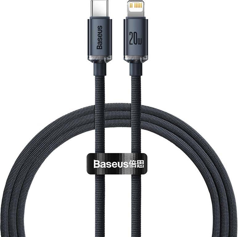 Baseus Crystal cable USB-C to Lightning, 20W, PD, 1.2m (black)