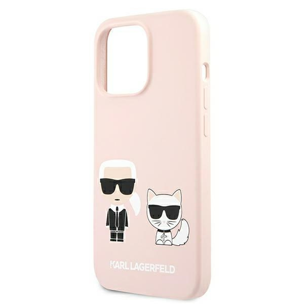 Karl Lagerfeld KLHMP13XSSKCI Apple iPhone 13 Pro Max hardcase light pink Silicone Ikonik Karl & Choupette Magsafe
