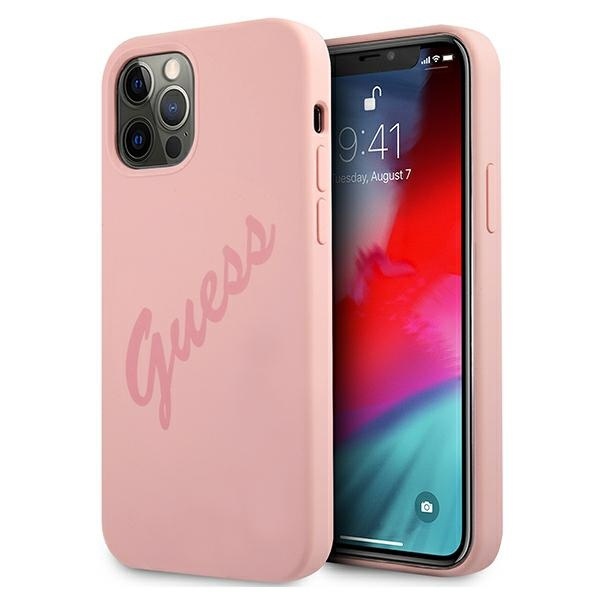 Guess GUHCP12LLSVSPI Apple iPhone 12 Pro Max pink hardcase Script Vintage