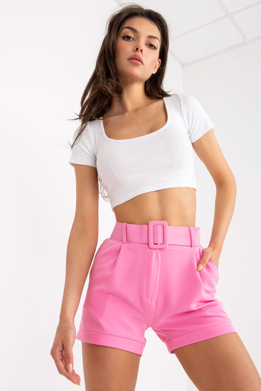  Shorts model 166321 Italy Moda  pink