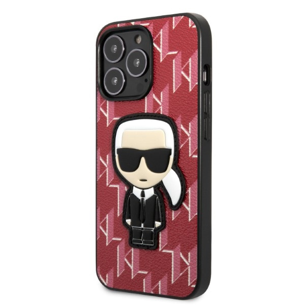 Karl Lagerfeld KLHCP13LPMNIKPI Apple iPhone 13 Pro hardcase red Monogram Ikonik Patch