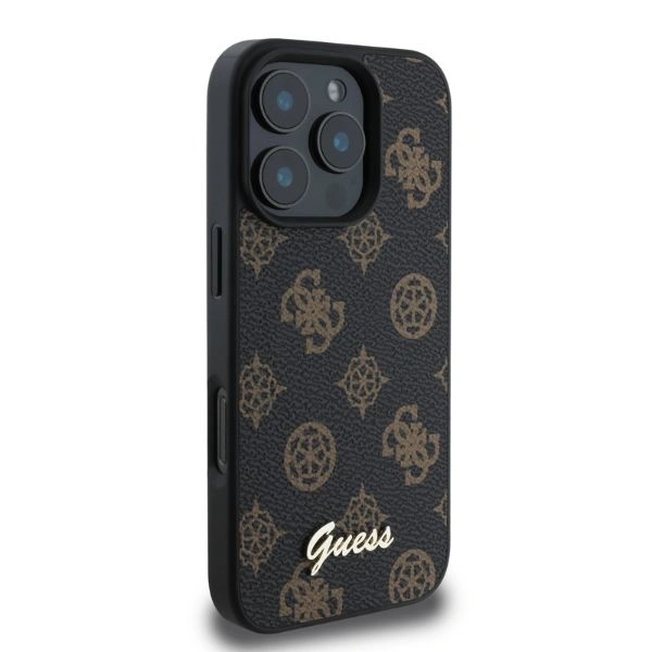 Case Guess GUHMP16XPGPYSK Apple iPhone 16 Pro Max hardcase Peony Script MagSafe black
