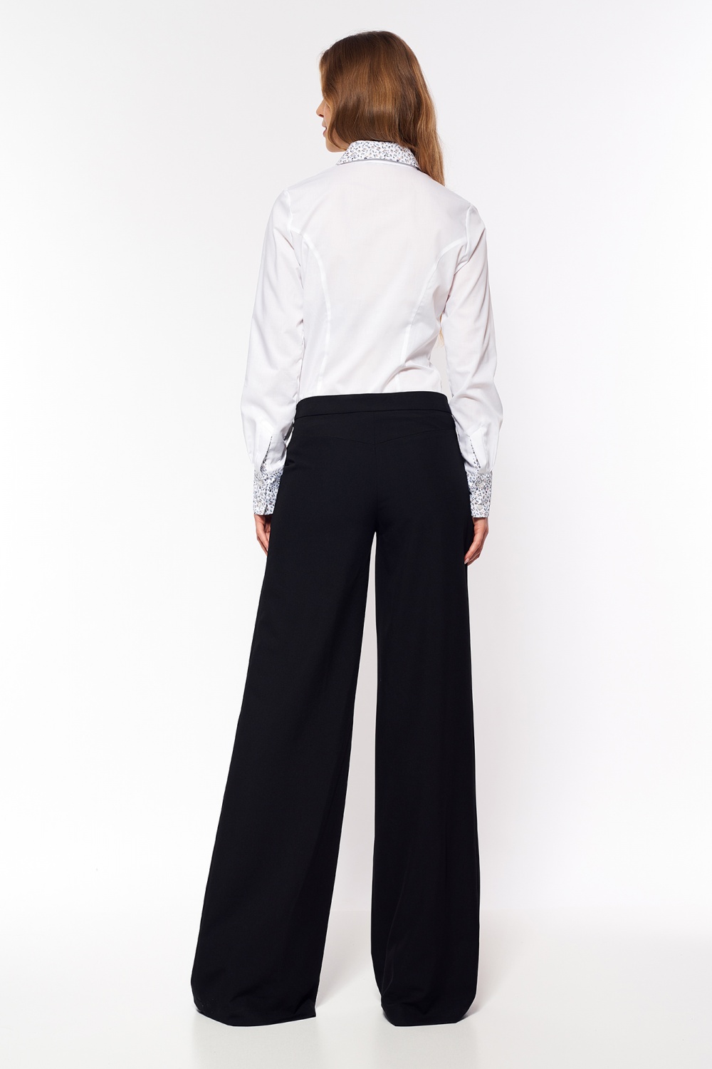 Czarne spodnie palazzo SD65 Black - Nife Czarny Damska