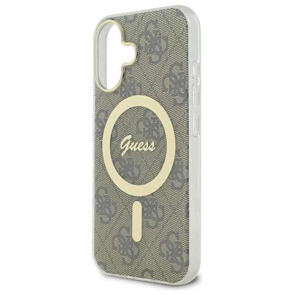 Etui Guess do Apple iPhone 16 hardcase IML 4G MagSafe brązowy