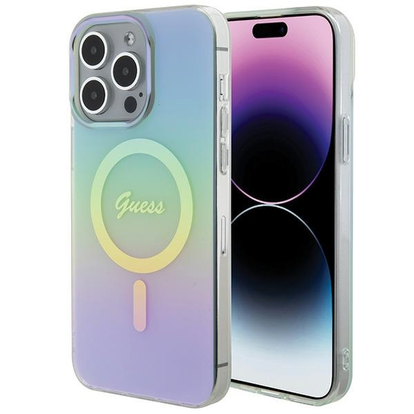 Guess GUHMP15LHITSQ Apple iPhone 15 Pro hardcase IML Iridescent MagSafe turquoise
