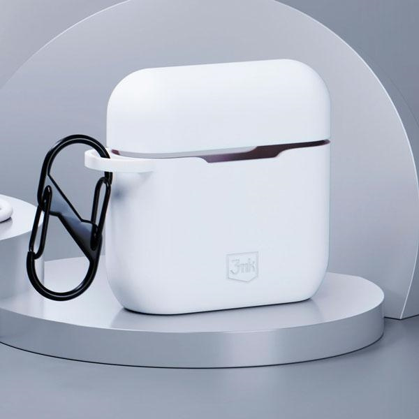 3MK Silicon Case Apple AirPods 3 + carabiner white