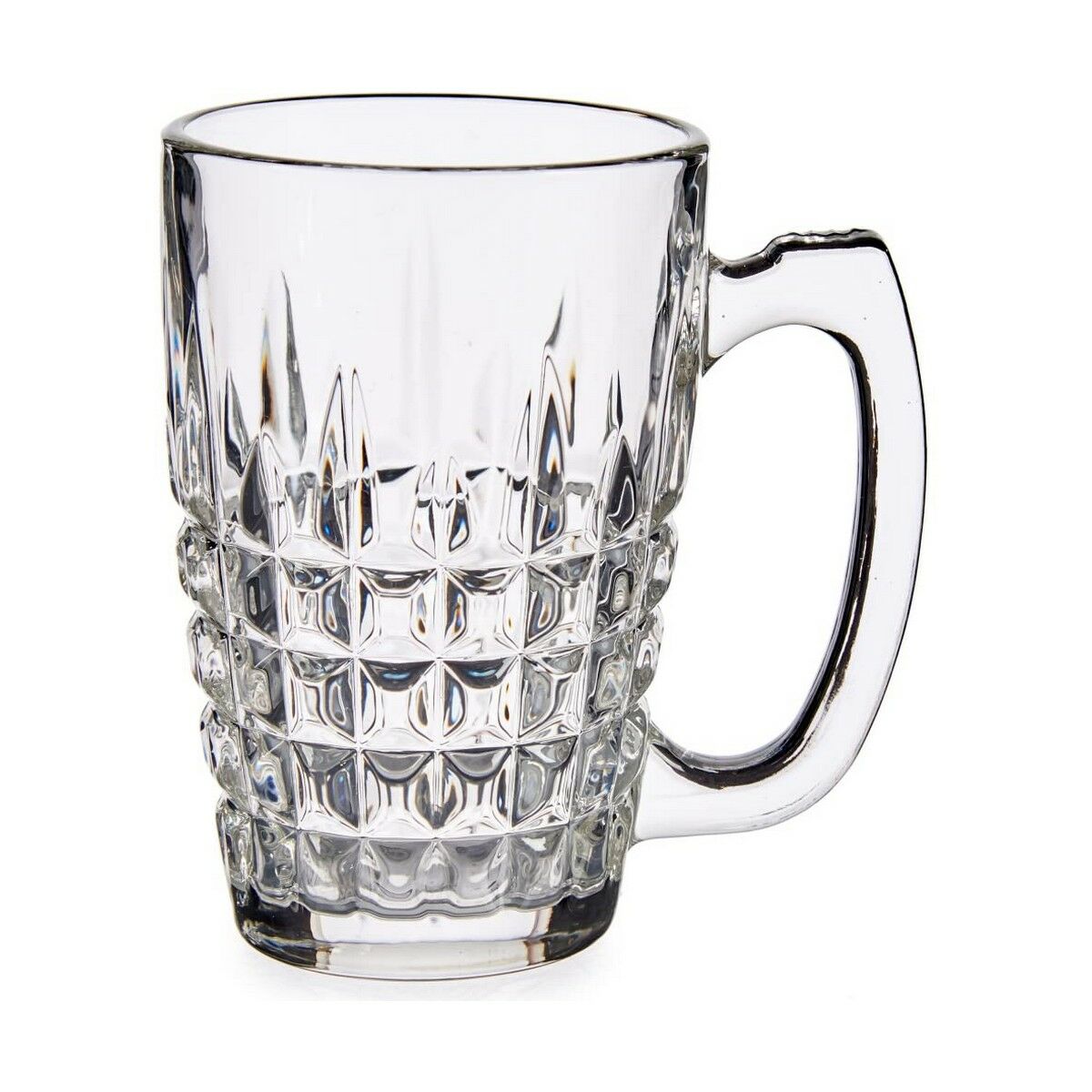 Mug Squares Transparent Glass 340 ml