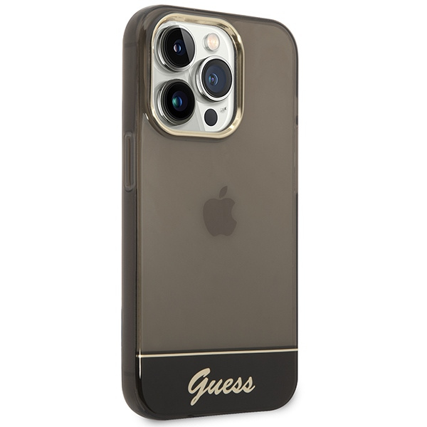 Guess GUHCP14LHGCOK Apple iPhone 14 Pro black hardcase Translucent