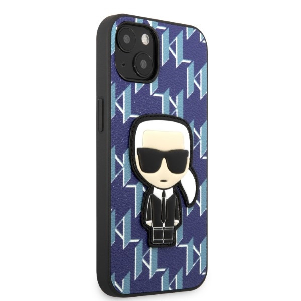 Karl Lagerfeld KLHCP13SPMNIKBL Apple iPhone 13 mini hardcase blue Monogram Ikonik Patch