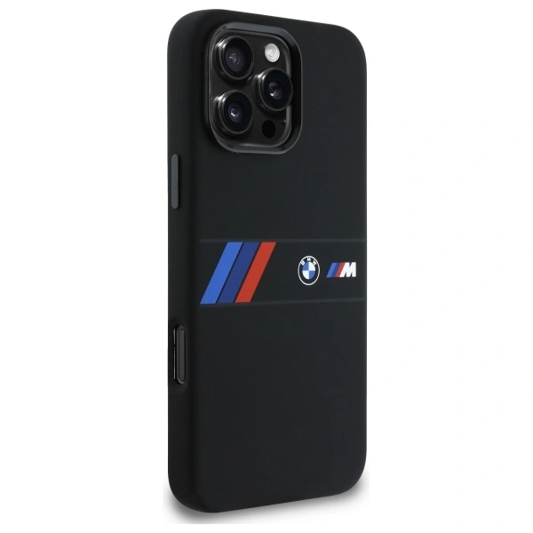 BMW BMHMP16X23SAXK Apple iPhone 16 Pro Max hardcase Silicone Middle Stripe MagSafe black