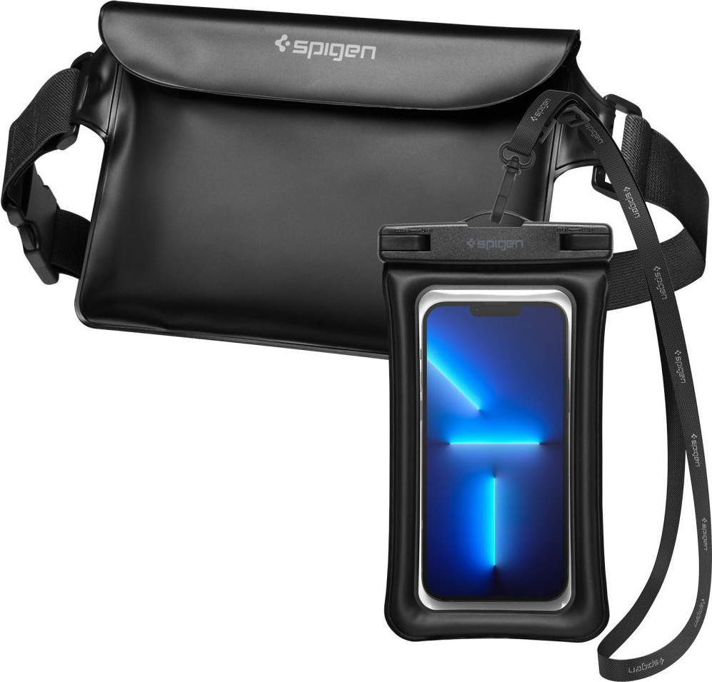 Spigen A621 Universal Waterproof Case & Waist Bag Black
