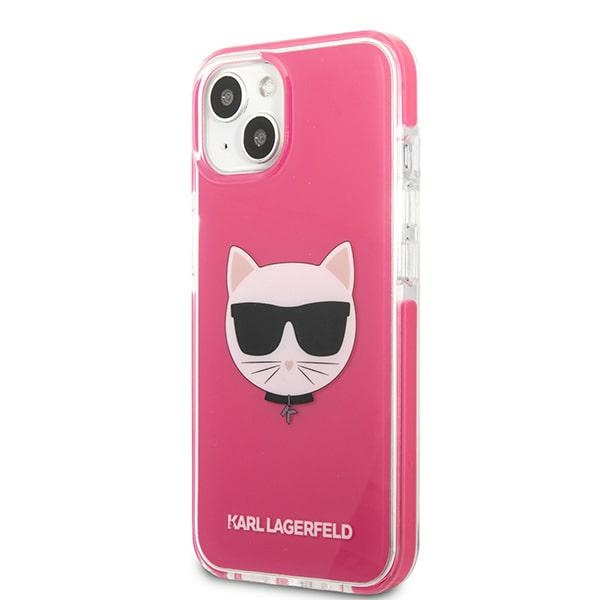 Karl Lagerfeld KLHCP13STPECPI Apple iPhone 13 mini hardcase fuschia Choupette Head