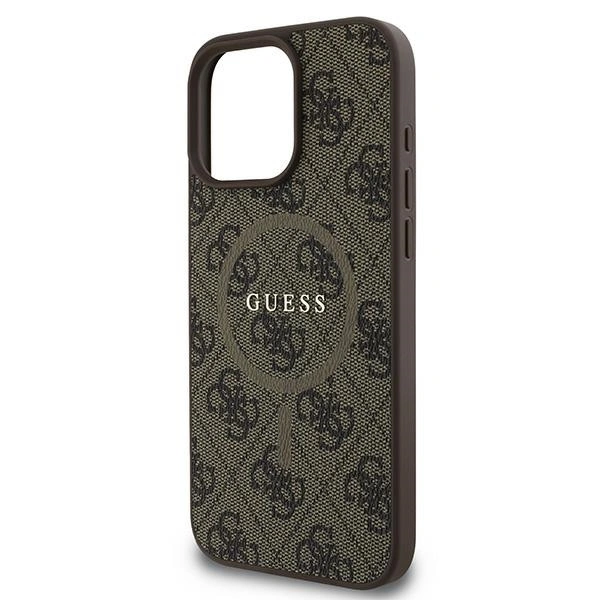 Guess GUHMP16LG4GFRW Apple iPhone 16 Pro hardcase 4G Ring Classic Logo MagSafe brown