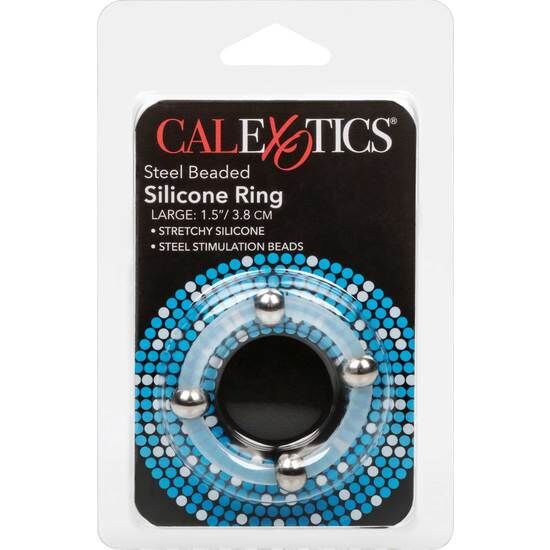CALEX STEEL BEADED SILICONE RING L