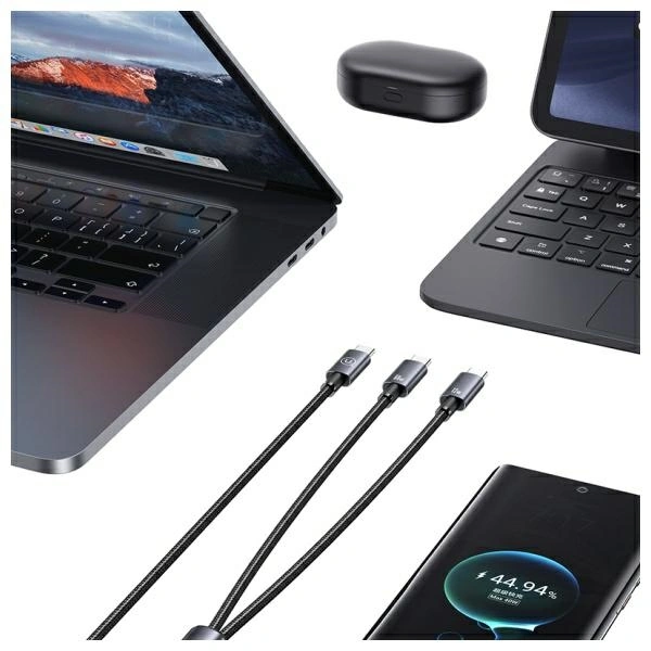 USAMS USB-C / 2xUSB-C cable 72W 1.2m Aluminum Alloy Data Cable Sufeng Series