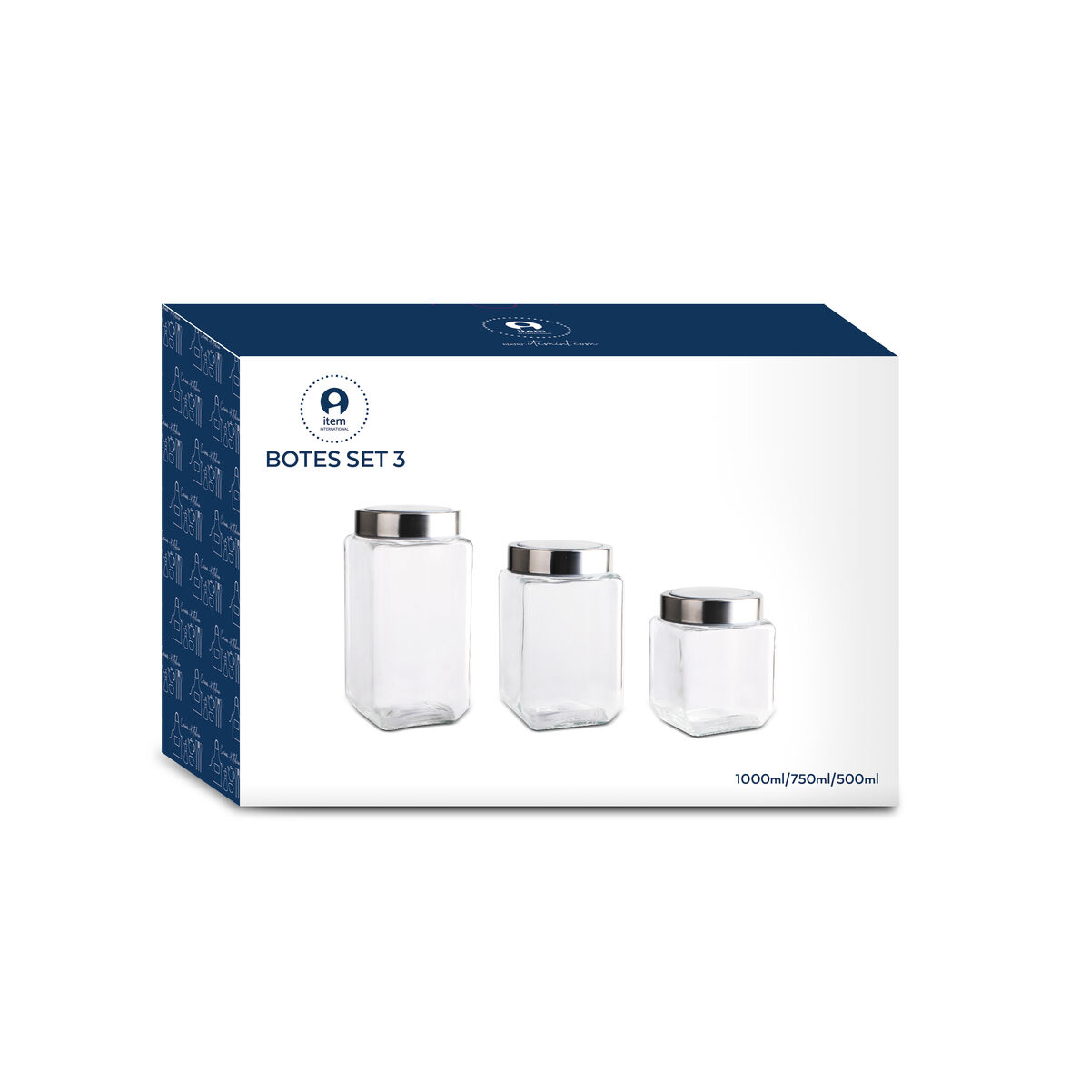 3 Tubs DKD Home Decor 8,5 x 8,5 x 18 cm Crystal Stainless steel 750 ml