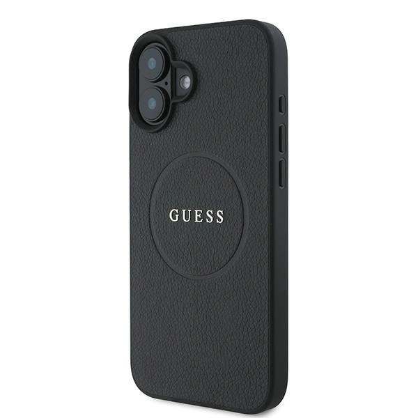 Case Guess GUHMP16MPGHSMMK Apple iPhone 16 Plus hardcase Grained Ring MagSafe black