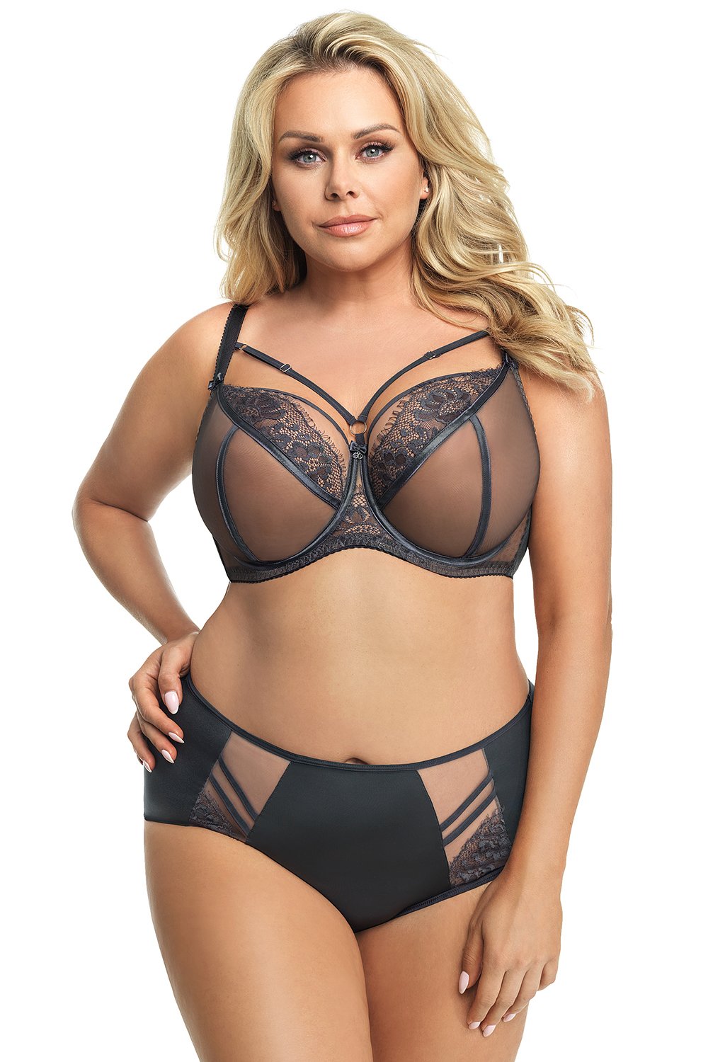Figi Model Paradise K497 Grey - Gorsenia Lingerie Szary Damska