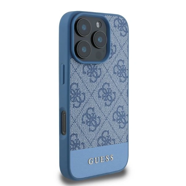 Case Guess GUHCP16XG4GLBL Apple iPhone 16 Pro Max hardcase 4G Bottom Stripe blue