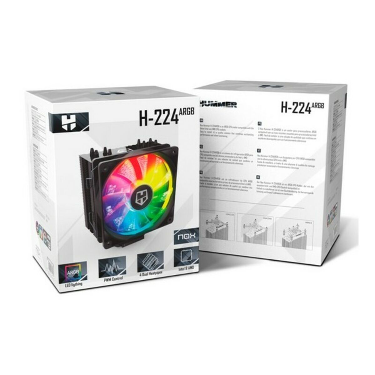 Wentylator do Obudowy Gaming NOX H-224 Ø 12 cm RGB