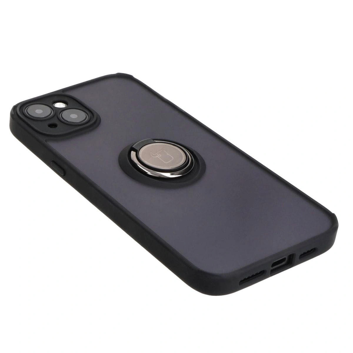 Bizon Case Hybrid Ring Apple iPhone 15 Plus smoky with a black frame