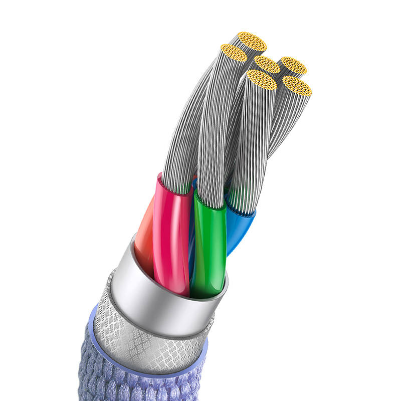 Baseus Crystal Shine USB-A/USB-C Cable 5A, 1.2m (purple)