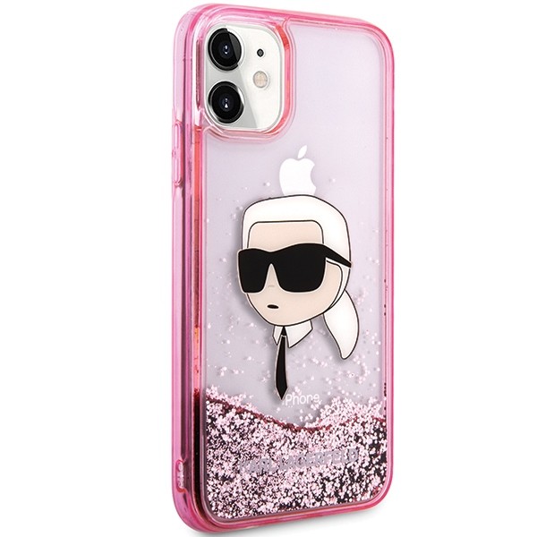 Karl Lagerfeld KLHCN61LNKHCP Apple iPhone 11/XR hardcase Glitter Karl Head pink
