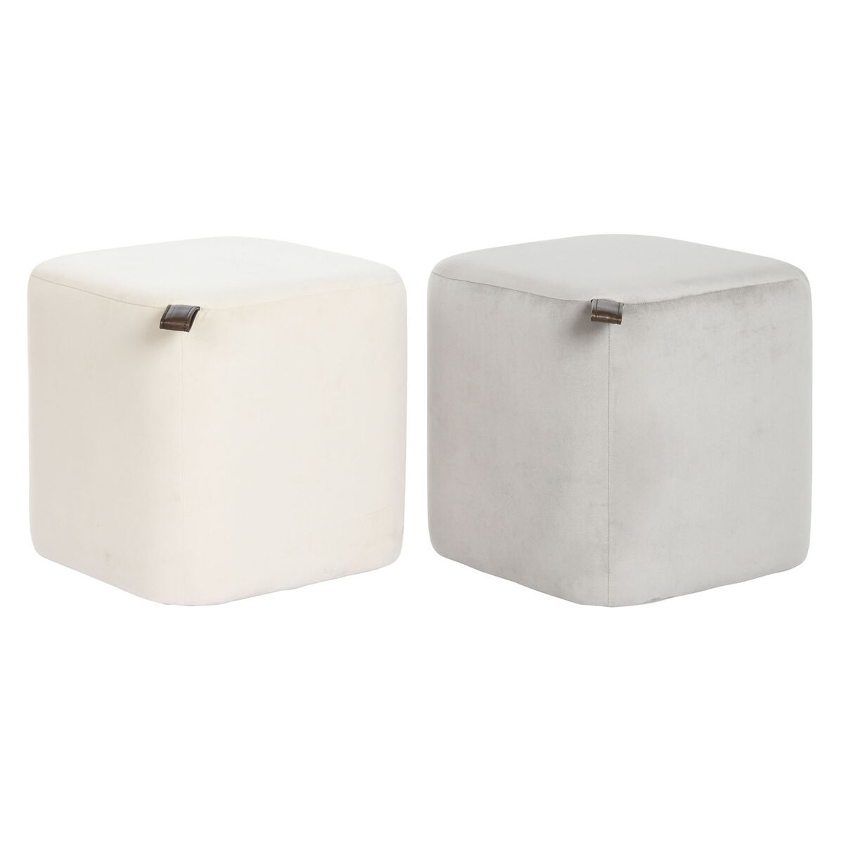 Footrest DKD Home Decor Yellow Blue Beige Grey Scandi 35 x 35 x 35 cm (2 Units)