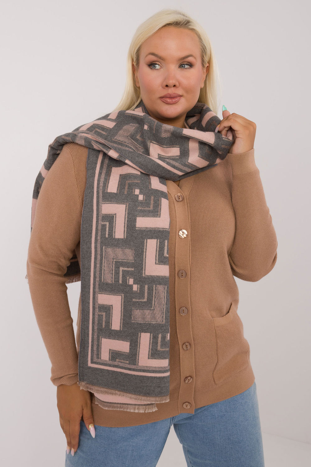  Shawl model 200540 AT  grey