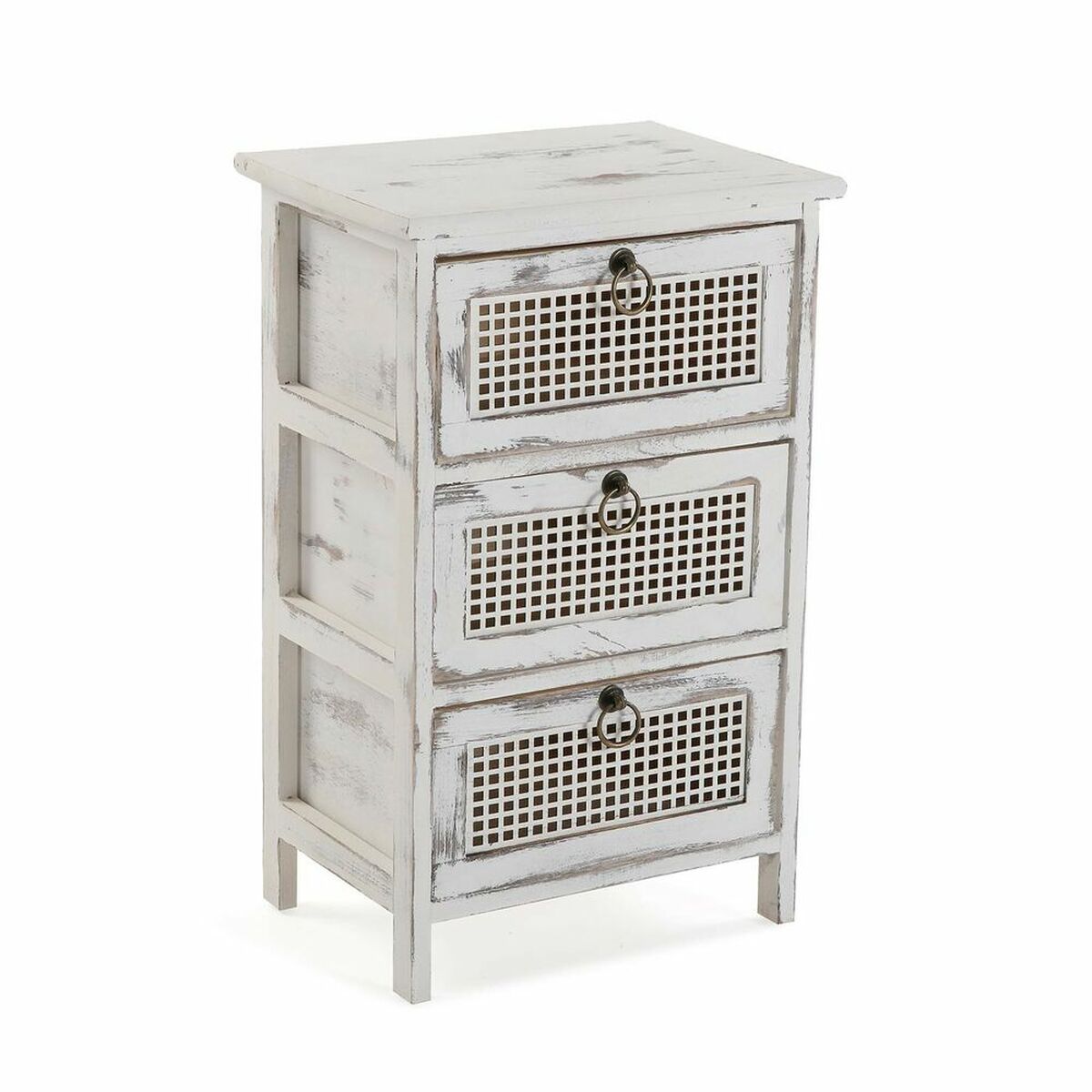 Chest of drawers Versa Old White Wood Paolownia wood Modern 27 x 59 x 37 cm