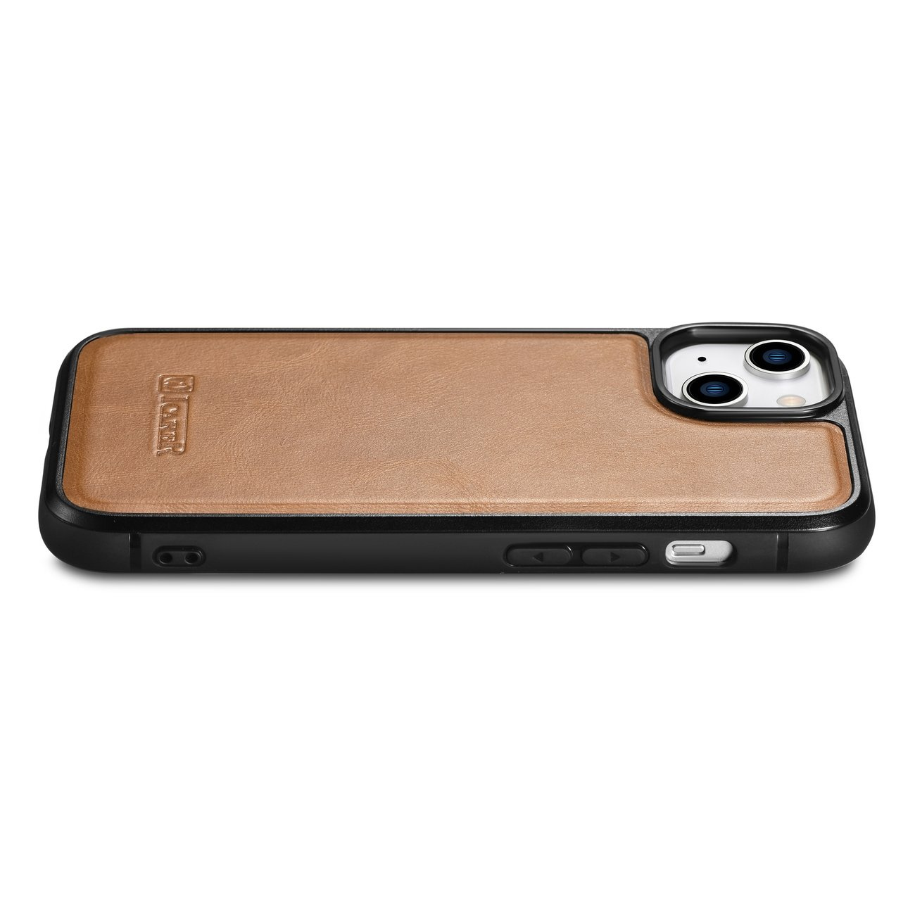 iCarer Leather Oil Wax MagSafe Apple iPhone 14 light brown