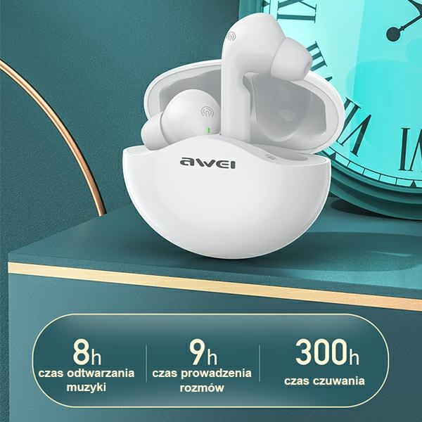 AWEI earphones Bluetooth T12 TWS white