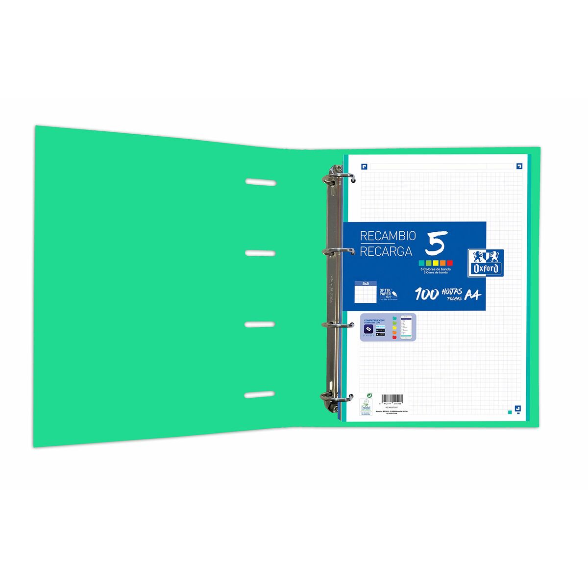 Ringbuch Oxford Touch Europeanbinder Minze A4