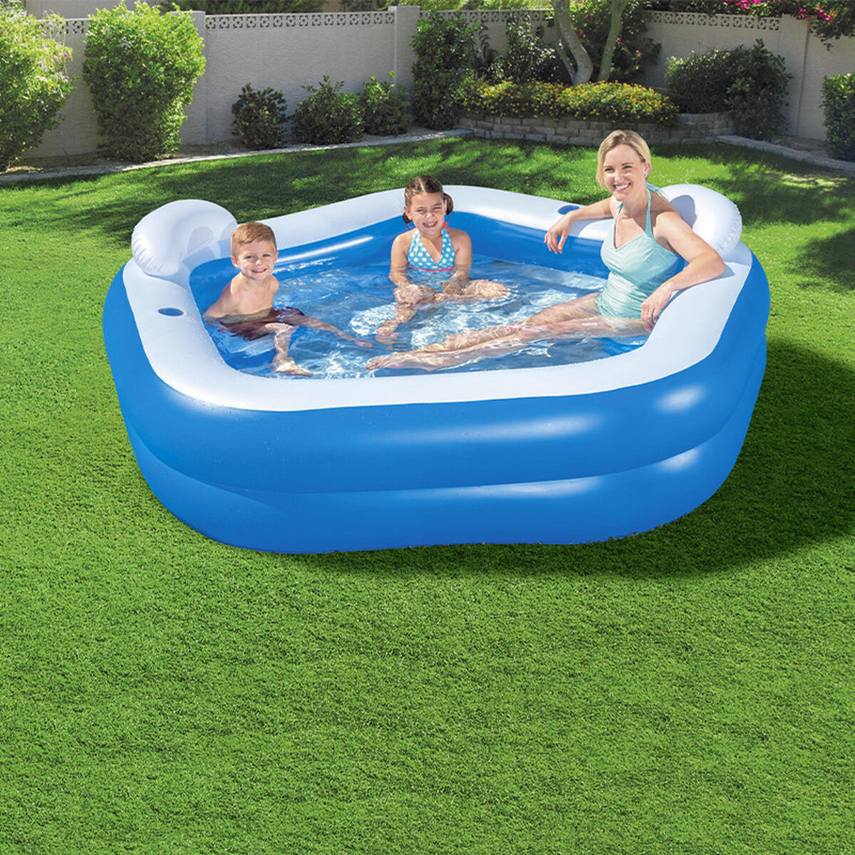 Inflatable Paddling Pool for Children Bestway Multicolour 213 x 206 x 69 cm Inflatable Paddling Pool for Children Bestway Multicolour 213 x 206 x 69 cm