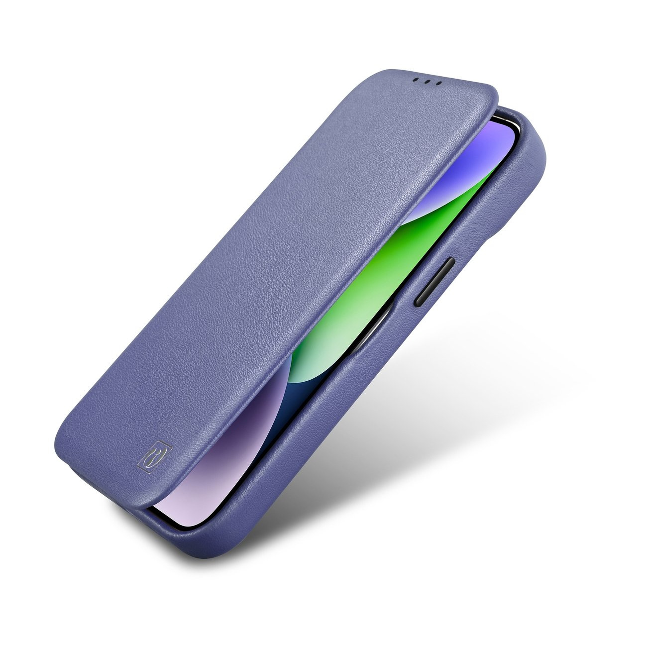 iCarer CE Premium Leather Folio MagSafe Apple iPhone 14 Pro light purple