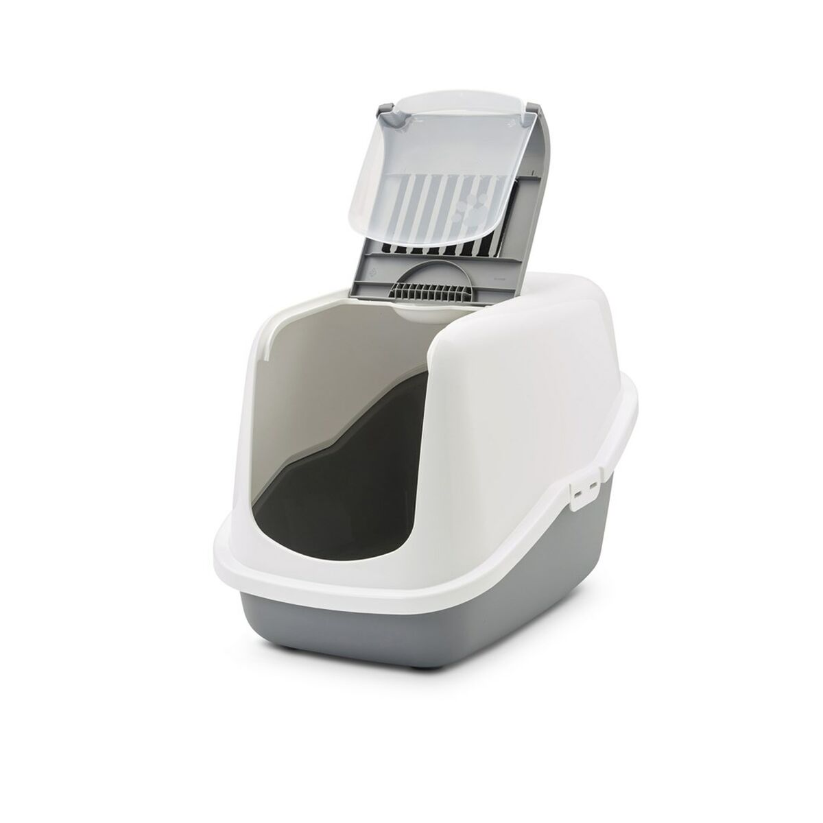 Cat Litter Box Savic Nestor White Grey Plastic