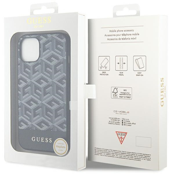 Guess GUHMP15SHGCFSEK Apple iPhone 15 / 14 / 13 hardcase GCube Stripes MagSafe black