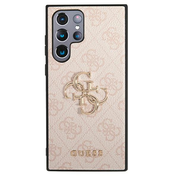 Guess GUHCS22L4GMGPI Samsung Galaxy S22 Ultra pink hardcase 4G Big Metal Logo