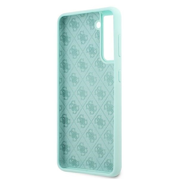Guess GUHCS21MLSLMGLB Samsung Galaxy S21+ Plus blue hardcase Silicone Script Metal Logo