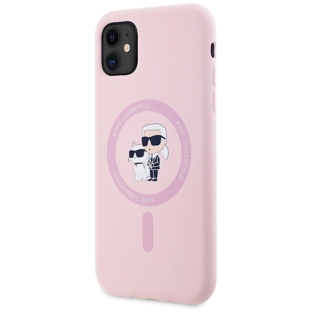 Karl Lagerfeld Silicone Karl&Choupette MagSafe Apple iPhone 11 pink