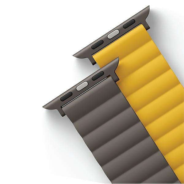 UNIQ Revix strap Apple Watch 4/5/6/7/SE/8/9/Ultra 44/45/49mm Reversible Magnetic mustard-khaki/mustard-khaki