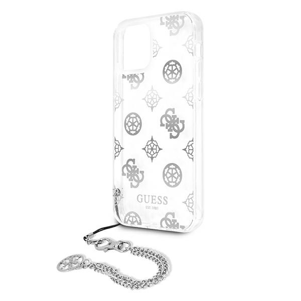 Guess GUHCP12LKSPESI Apple iPhone 12 Pro Max silver hardcase Peony Chain Collection