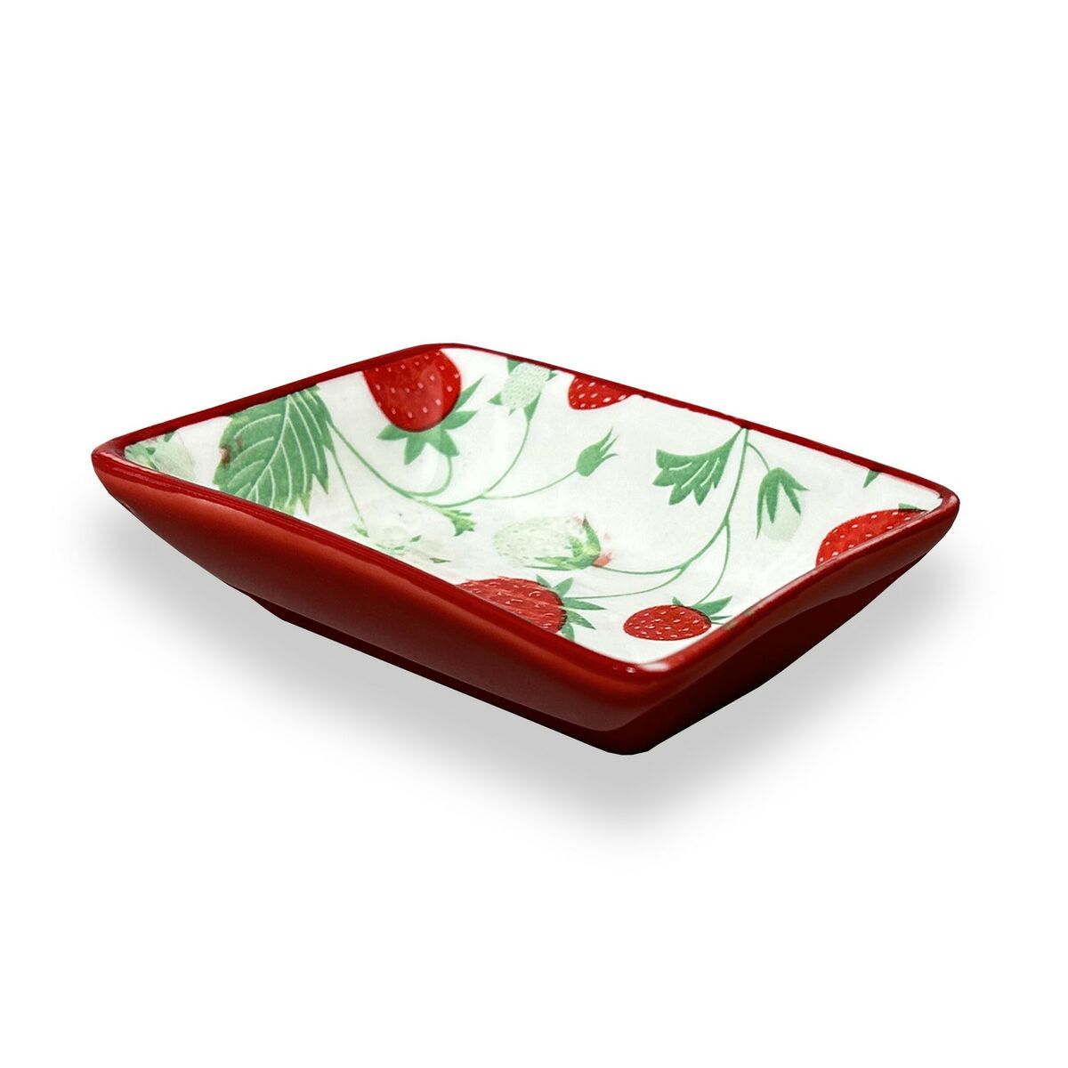 Serving Platter Versa Ceramic Porcelain Strawberries 9,3 x 2,5 x 7,3 cm