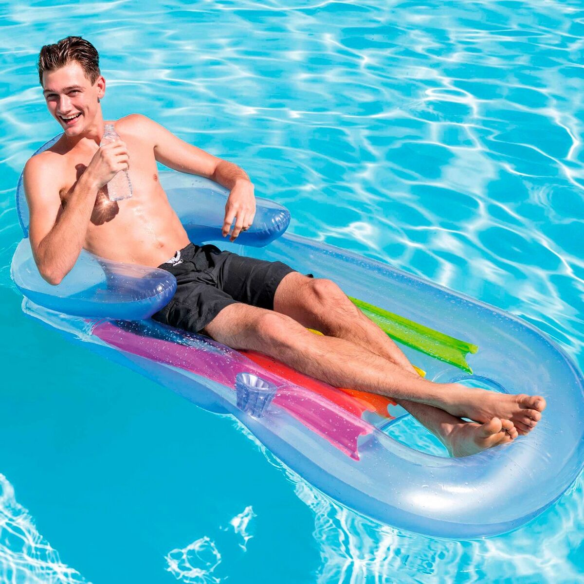 Inflatable Pool Chair Intex Rainbow 160 x 53 x 85 cm (6 Units)