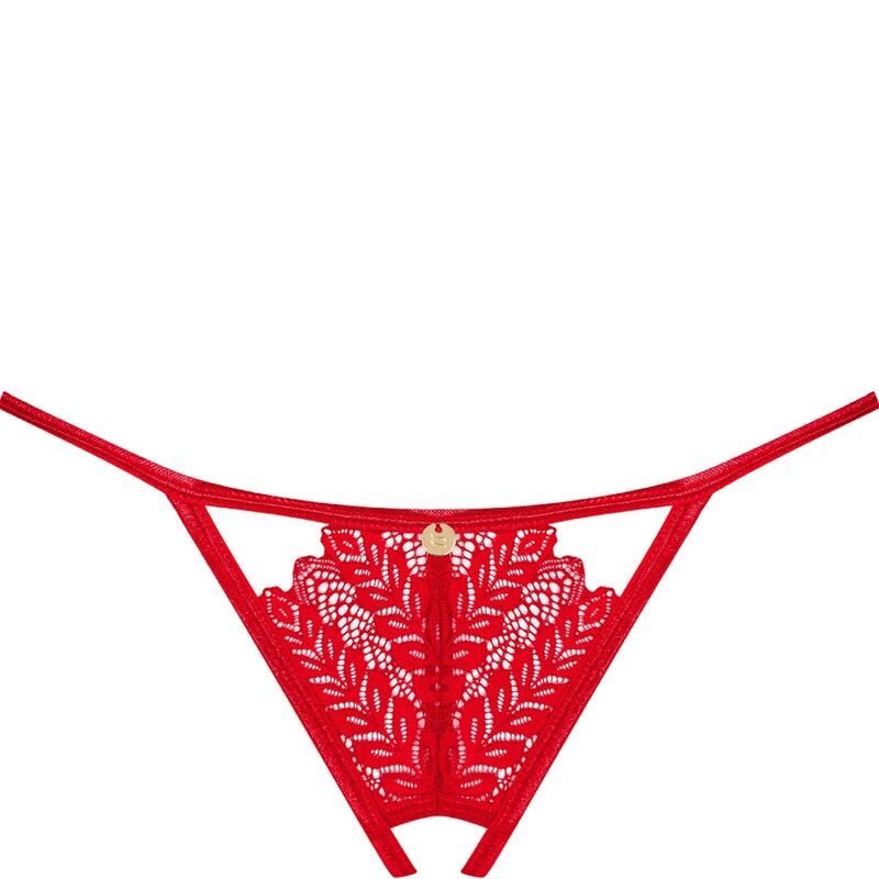 OBSESSIVE - INGRIDIA CROTCHLESS THONG RED XL/XXL