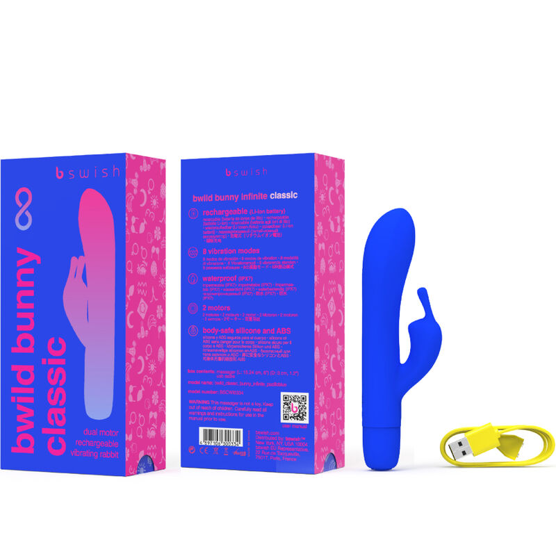 B SWISH - BWILD BUNNY INFINITE CLASSIC SILICONE RECHARGEABLE VIBRATOR PACIFIC BLUE